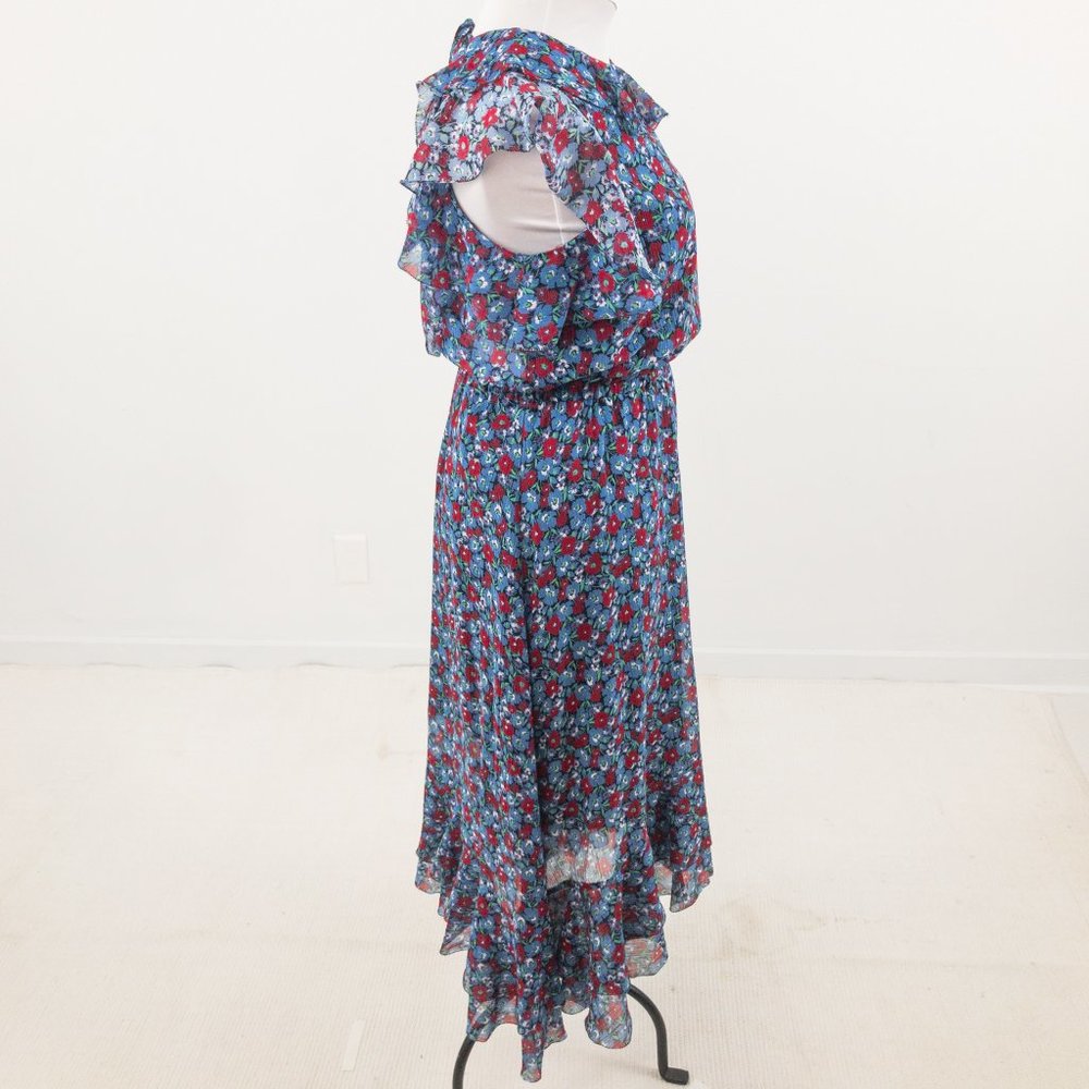 Robert Rodriguez 10 Cotton Silk Floral Print Midi Dress - Picture 5 of 11